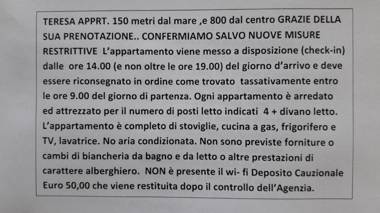 Teresa Apartments Per Il Check In Agenzia Viale Francesco Petrarca 391 Lido Adriano Ra Exterior foto